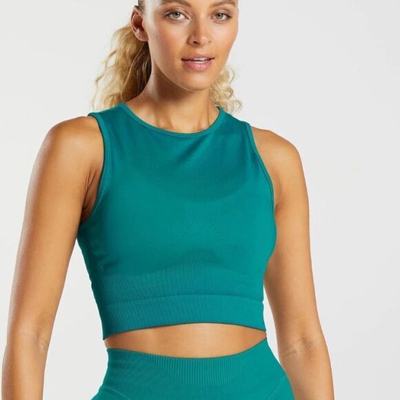 GYMSHARK SWEAT SEAMLESS MIDI TANK
Rich Teal Womens Small NWT in packaging - Picture 1 of 8